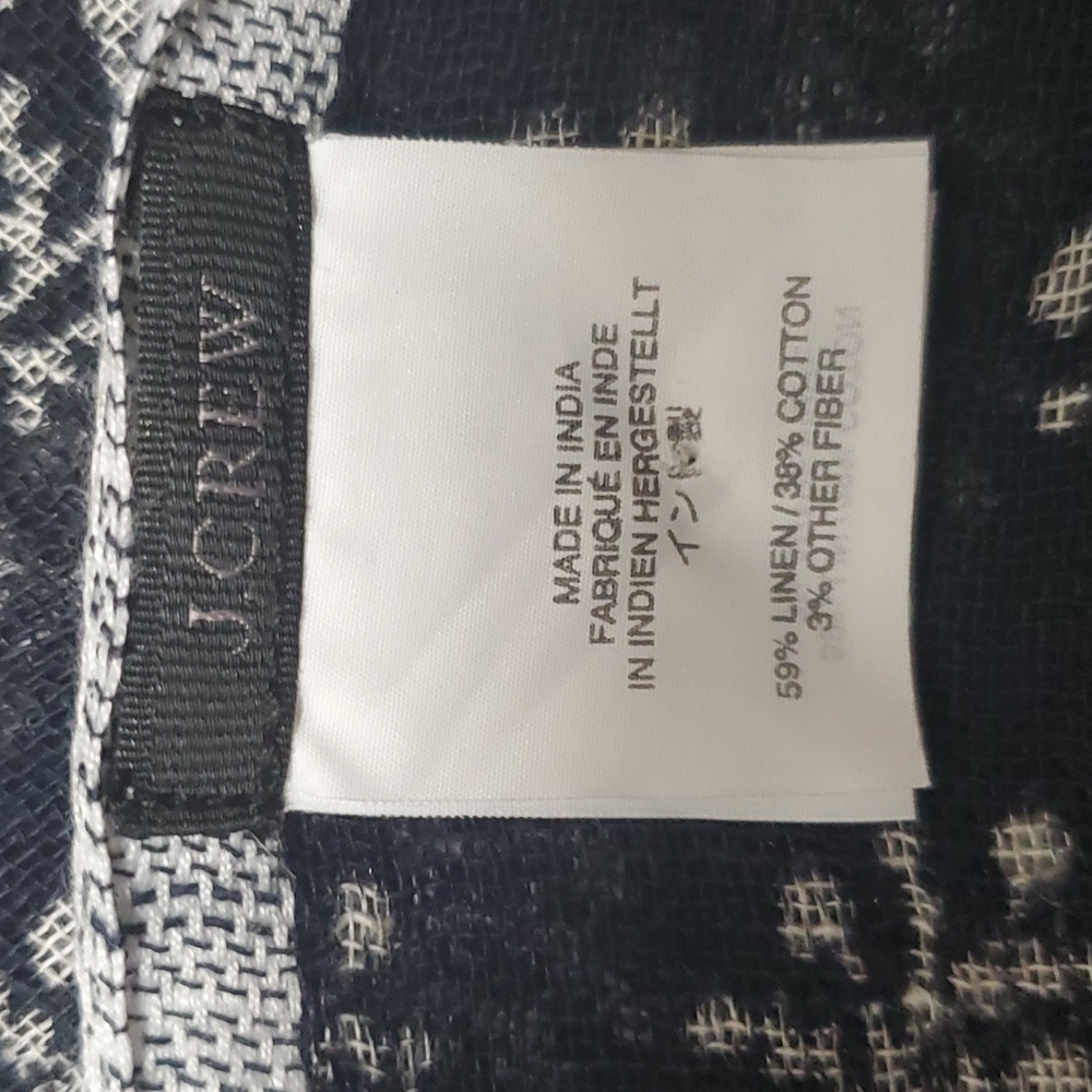 J. Crew linen blend floral scarf women blue gray - Picture 2 of 3